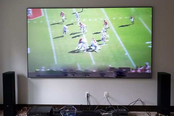 wall sports game flat screen speakers